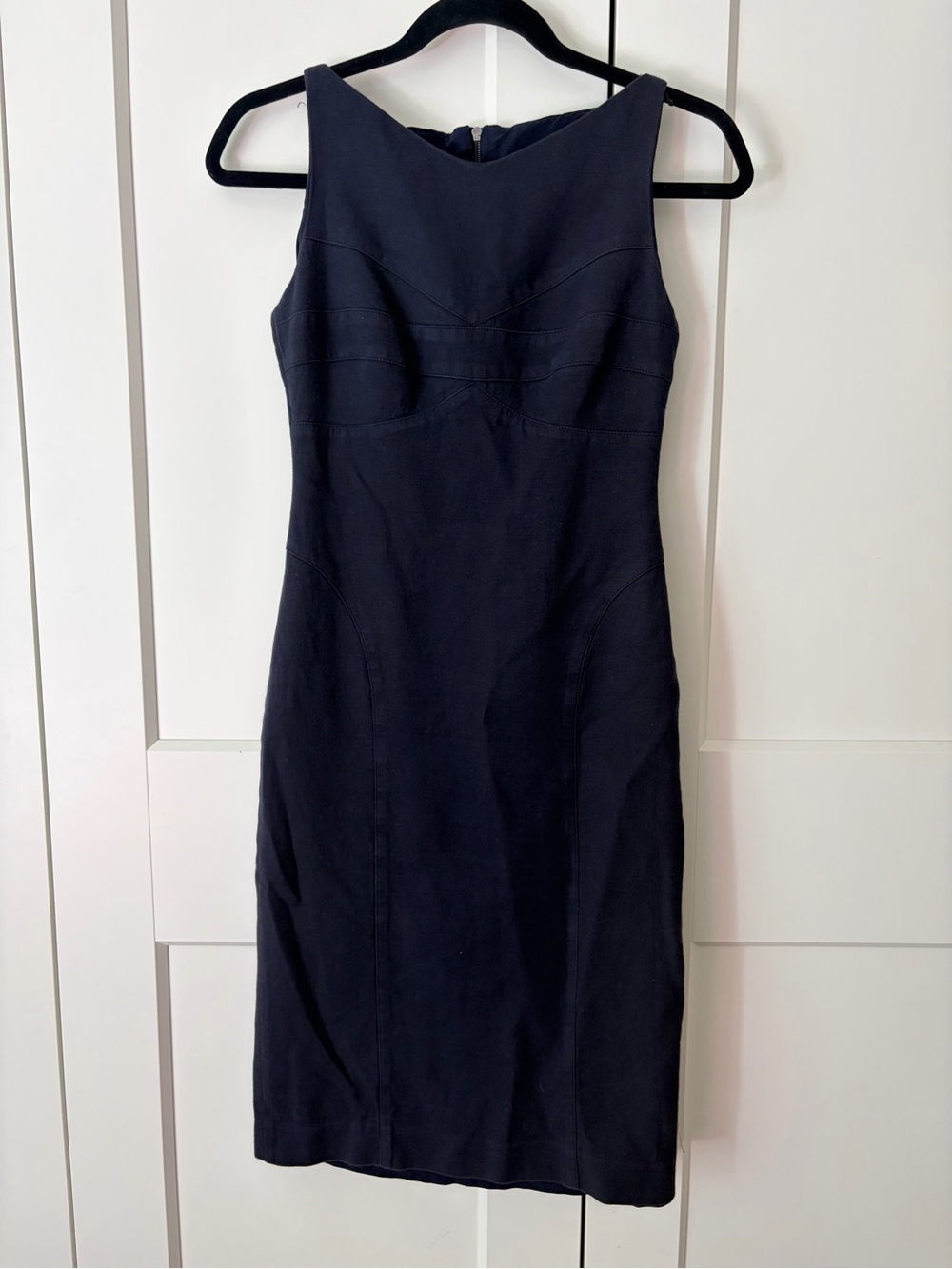 Narciso Rodriguez Midnight Navy Fitted Sheath Dress | 38